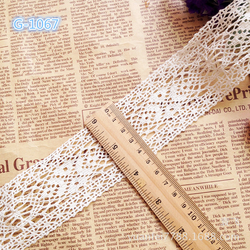 G-1067双边波浪精细全纯棉棉线蕾丝花边宽5.1厘米DIY辅料现货