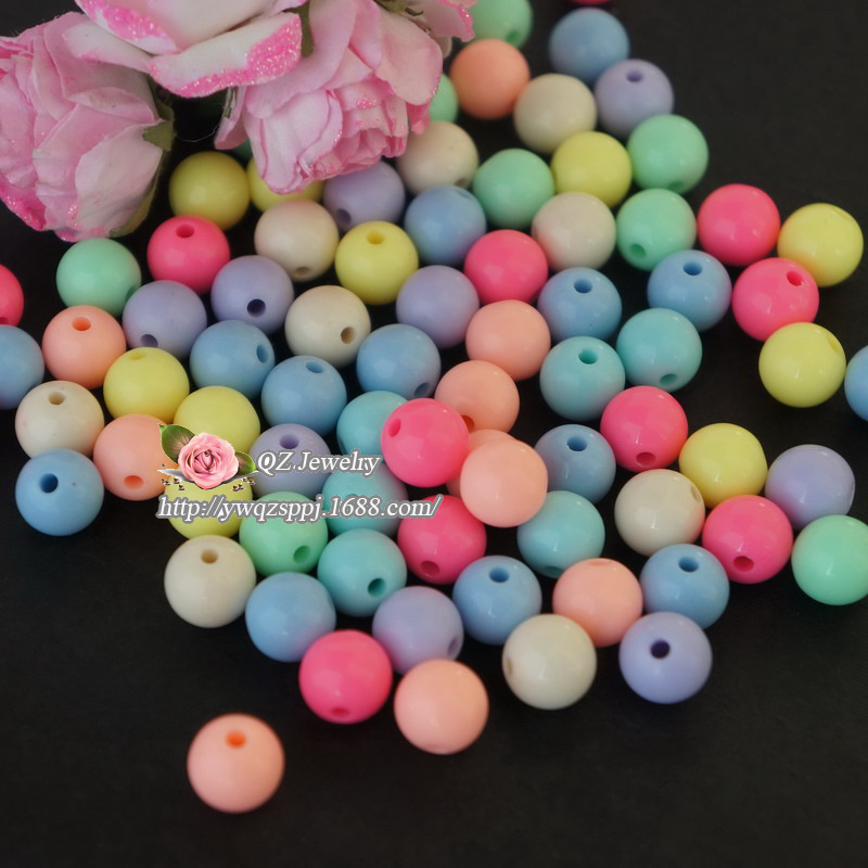 Children's early education training diy scattered beads macaron color series colored round beads acrylic candy beads mixed color wholesale detail image 4