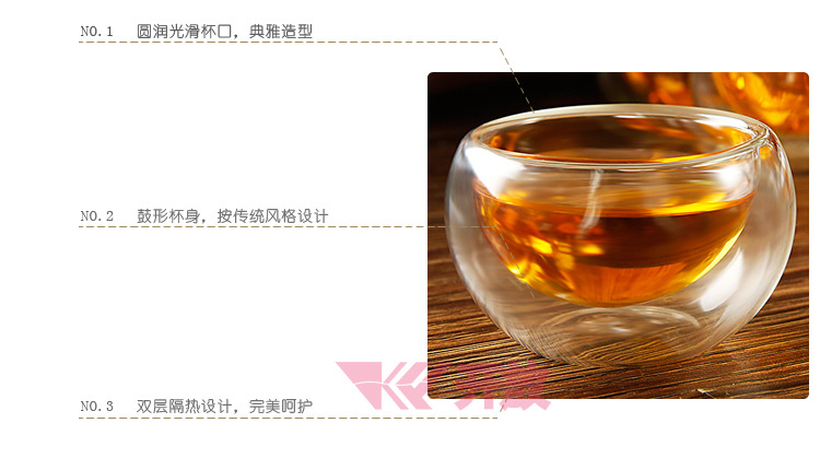 批發花茶杯耐熱玻璃雙層防燙手工藝小茶杯功夫 玻璃茶杯品茗杯