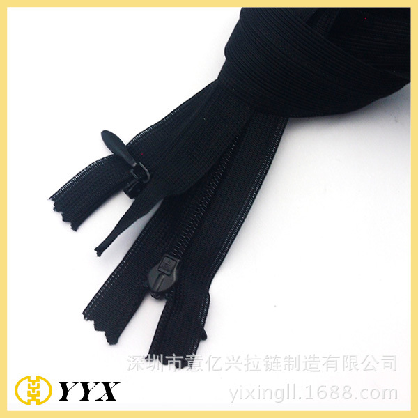 隐形拉链厂家现货批发供应优质网边3#隐形拉链 条装