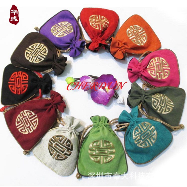 厂家定做规格 LOGO 高档文玩麻布袋