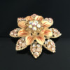 High-end metal brooch, silver universal accessory lapel pin, flowered, wholesale