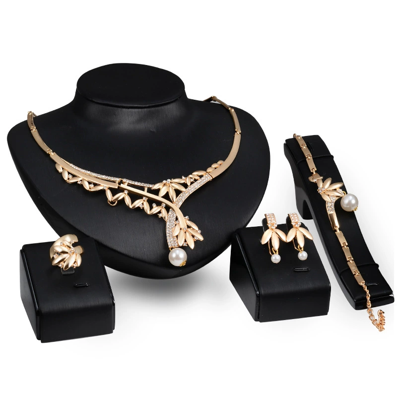 Золотой набор для невесты, украшение для волос, Aliexpress, набор из 4 предметов, оптовая продажа