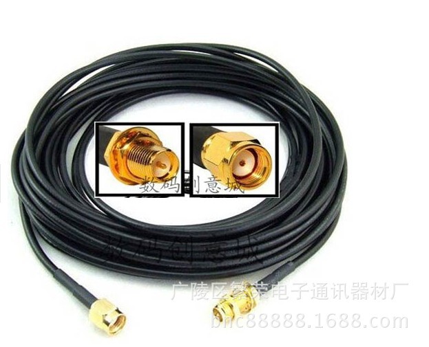 3 m wifi wireless network card router antenna extension cable RP-SMA male turnkey RG174 pure copper core feeder