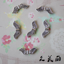 DIY复古合金饰品配件批发古银色19*12MM合金翅膀小饰品组件P0219