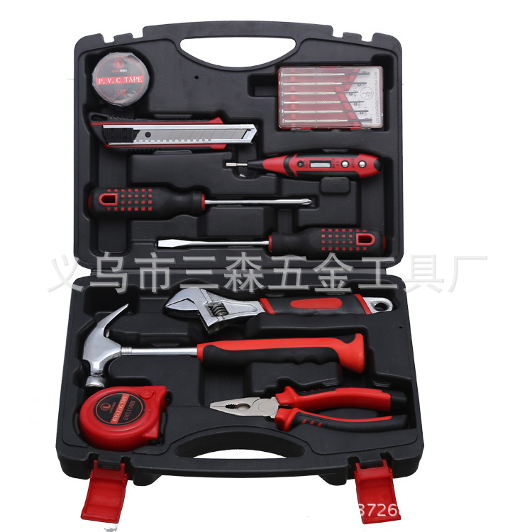 新款16pcs碳钢材质保险房产礼品组套工具 五金组合工具套装