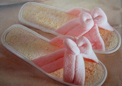 女士絲瓜絡拖鞋吸汗透氣蝴蝶結絲瓜絡拖鞋