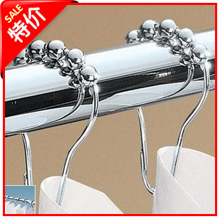 Special offer five-bead gourd hook shower curtain ring metal shower curtain hook anti-rust nickel plated PVC bag