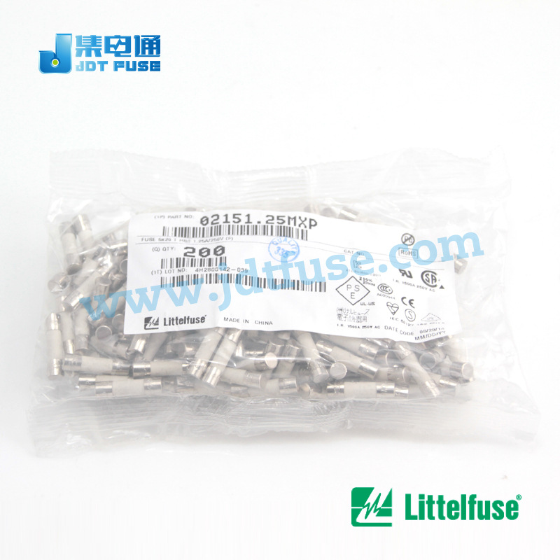 单帽02151.25MXP力特Littelfuse  5×20陶瓷管保险丝1.25A