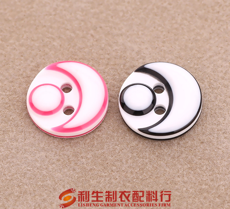 利生现货  甄品娃娃脸月亮笑脸树脂纽扣 儿童童装小扣子 衬衫钮扣