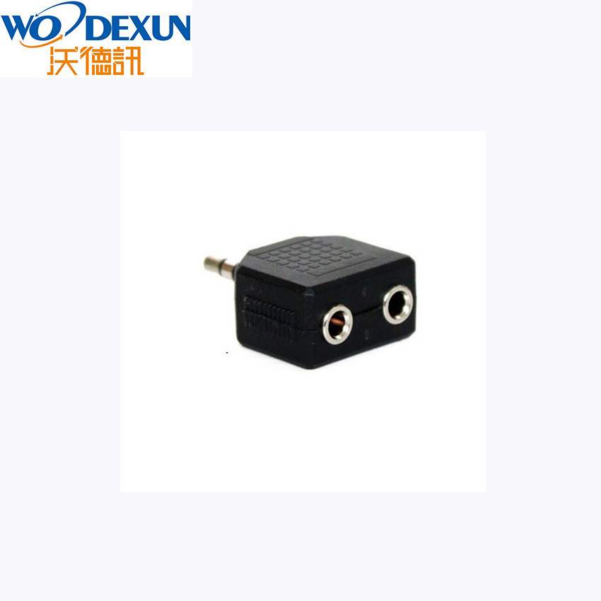 耳机一分二音频接头 分线器 情侣插 3.5 一分二转接头3.5转2*3.5|ru