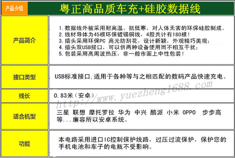 车充套装特点安卓