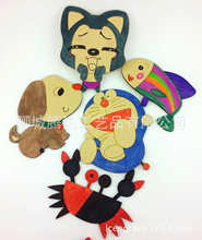 动物木片彩绘木雕刻小画板激光雕刻幼儿绘画小挂件木艺镂空雕刻