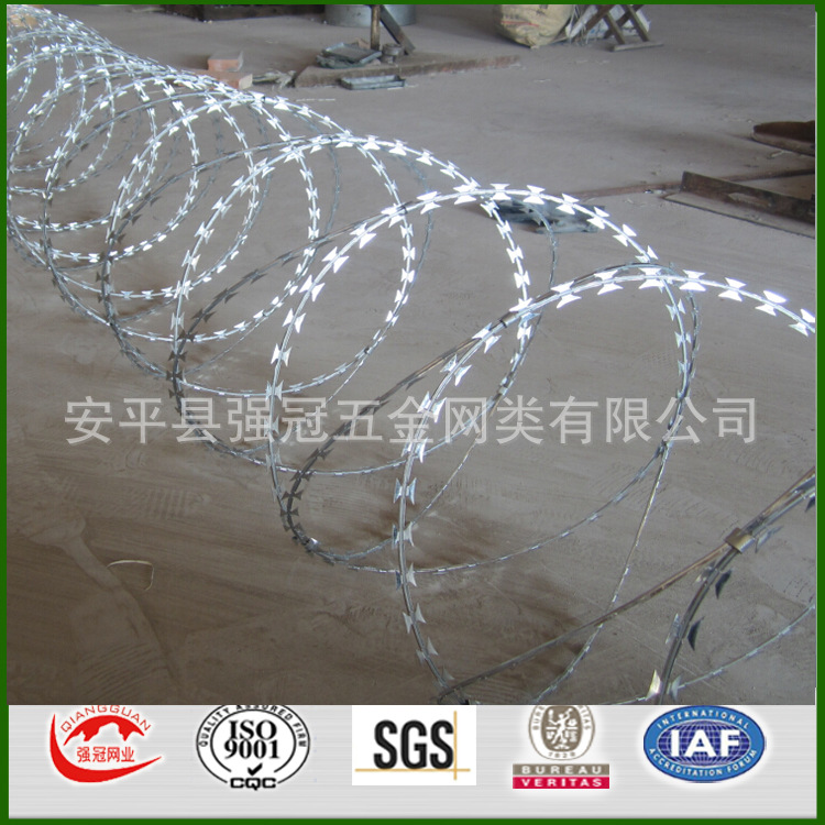 新型热镀锌刺绳护栏网   螺旋形刺网 BTO-22 CBT65