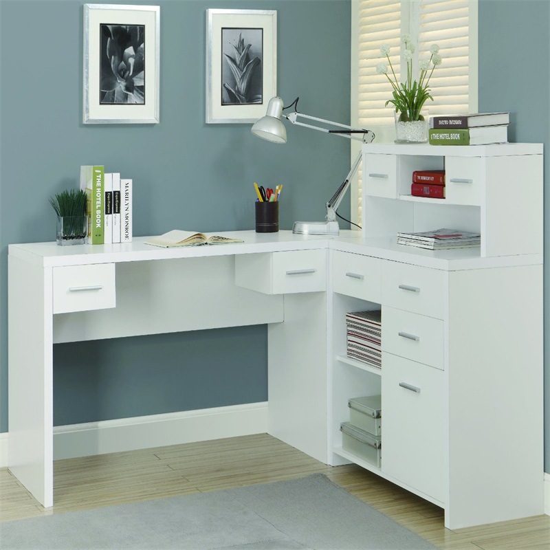 工厂直销 韩式板式转角带上柜多抽屉豪华时尚家用办公电脑桌定制