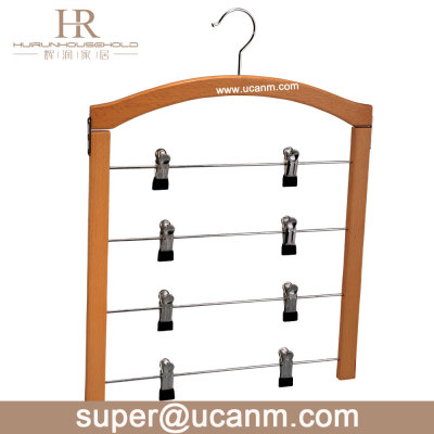 Wooden Hanger 4-layer towel hanging Four pants rack Shower Room towel Shelf multi-function solid wood Clothing support