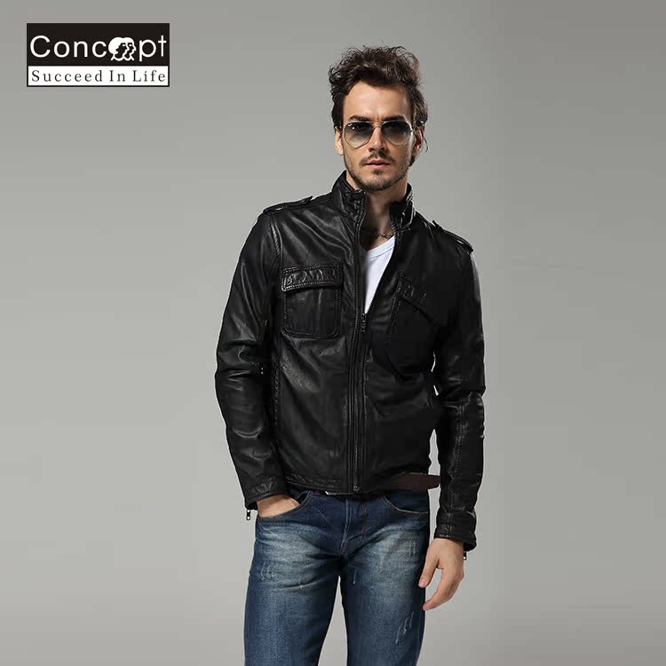 厂家批发 新款男士皮衣 欧美经典男式皮夹克 冬季男士真皮 批发|ms