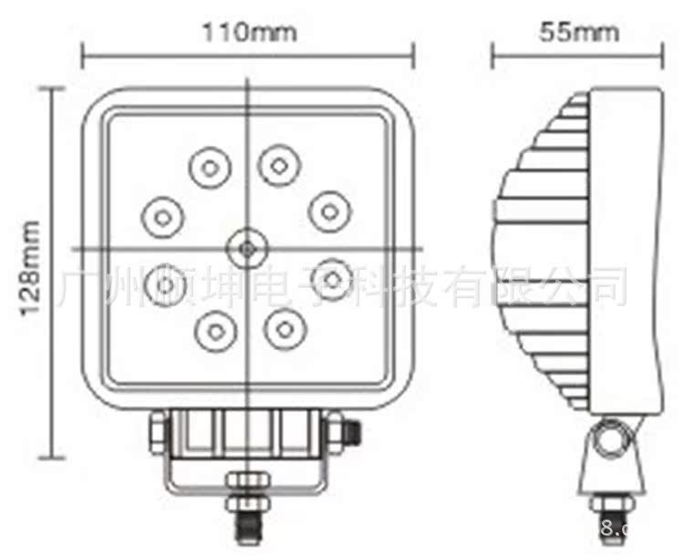廠傢直銷27W LED越野工作燈 9-32V強光挖機燈 貨車卡車輔助燈