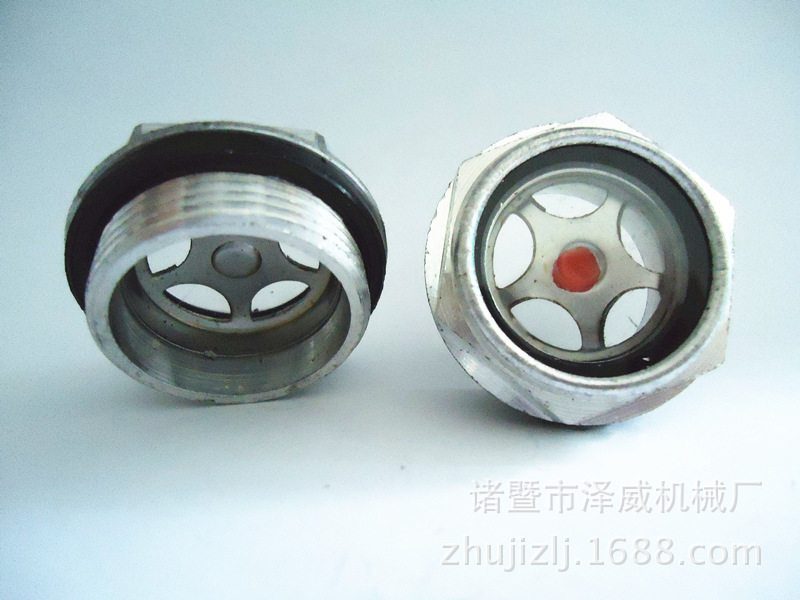 供应空压机配件 M27X1.5 有机玻璃铝合金油标　耐高温