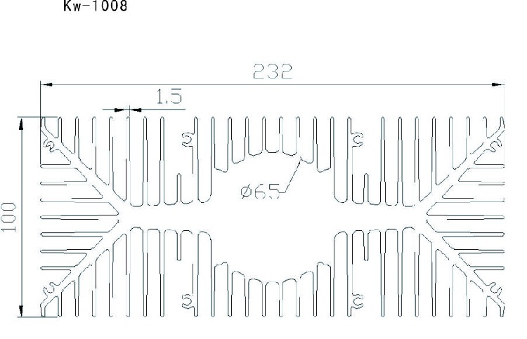 宽度232mm,厚度100mm  郑州电子散热器 铝板  铝型材