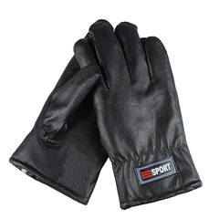 Leather gloves, PU leather imitation deer skin, large cotton, wholesale manufacturer, winter warming, lined, thickened, men's wholesale, outdoor gloves
