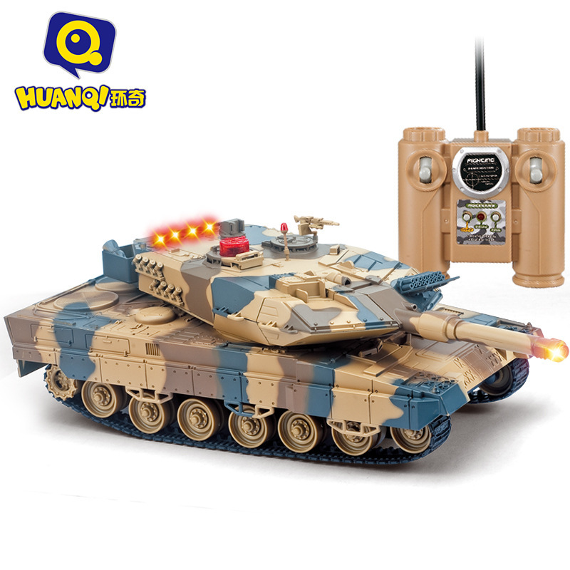 新款带红线环奇516遥控车对战坦克模型300°旋转台儿童玩具