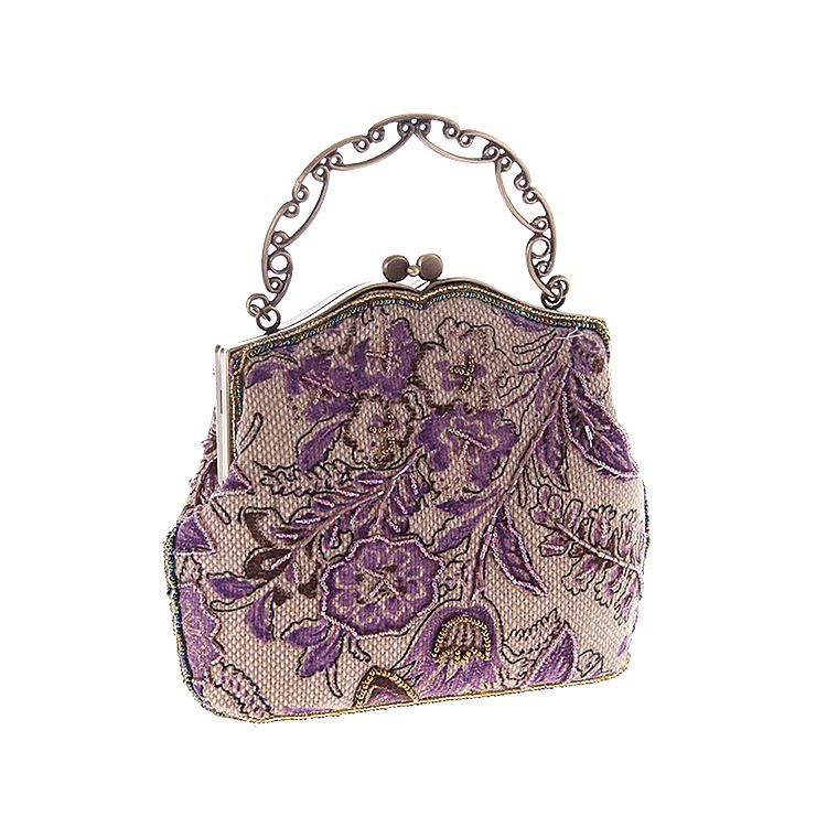Burlap Beaded Embroidered Bag Handbags Craft Bag Ladies Bag Classical Beaded Bag display picture 6