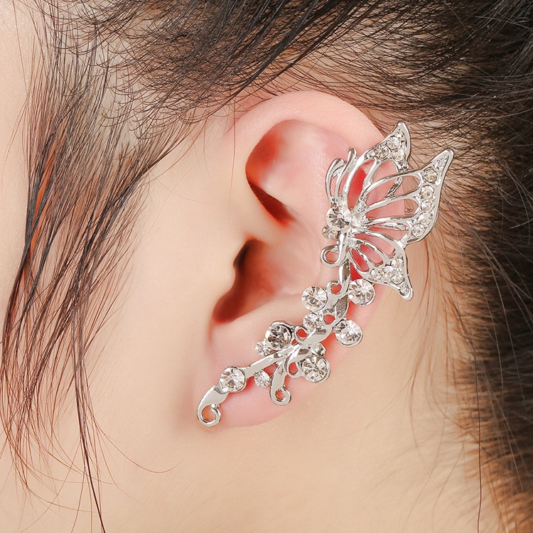 رائعة الزركون الأزياء الماس فراشة على شكل الأذن كليب display picture 4