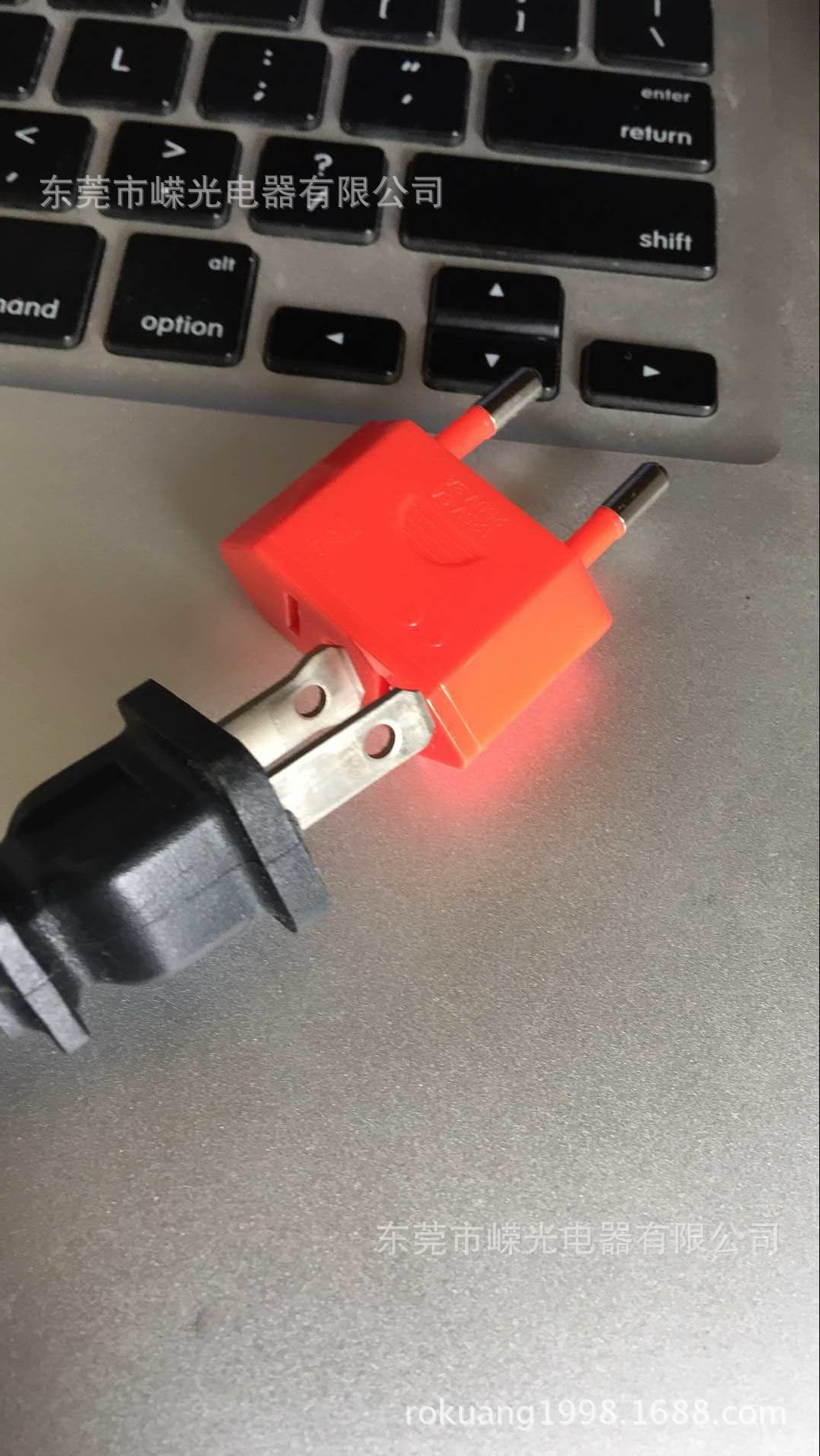 9619-1  双扁插座转两圆插头 美国极性插头转换器 美式转欧式头