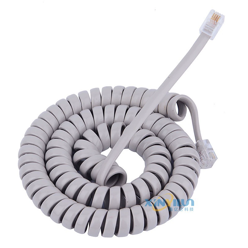 Телефонная кривая светло-серый 2 м телефонная линия телефонная ручка линии телефонной трубки RJ9 4P4C