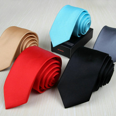 Wholesale Korean Men's Ties 6CM Fashion British Leisure Wedding Wedding Band Red Black Tie Men
