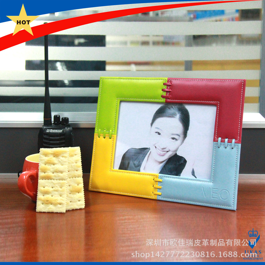 Cross border Electricity supplier supply PU cortex Photo frame originality gift customized Gilding Imprint mesa Photo frame