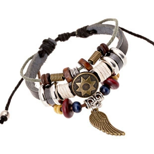 Урожайная кожаная стильная универсальная кожаная bracelet, натуральная кожа