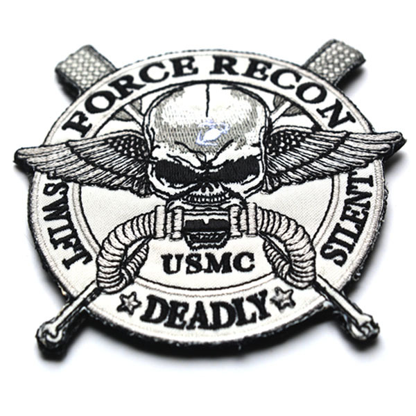 USMC海豹陆战队魔术贴胸章 美侦刺绣布贴臂章 迷彩服贴章