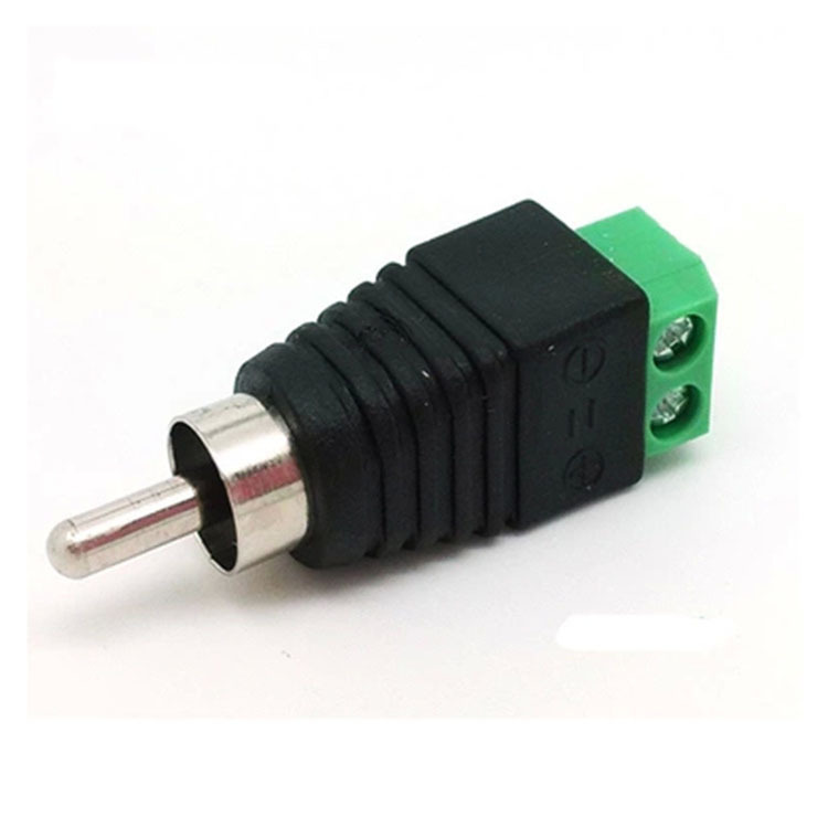 供应优质RCA插头 绿色端子转RCA公头