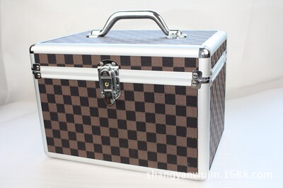 Selling Homegrown OEM Nail Box stripe leisure time G28 With cover Polyester fiber Manicurist Makeup box Dressing