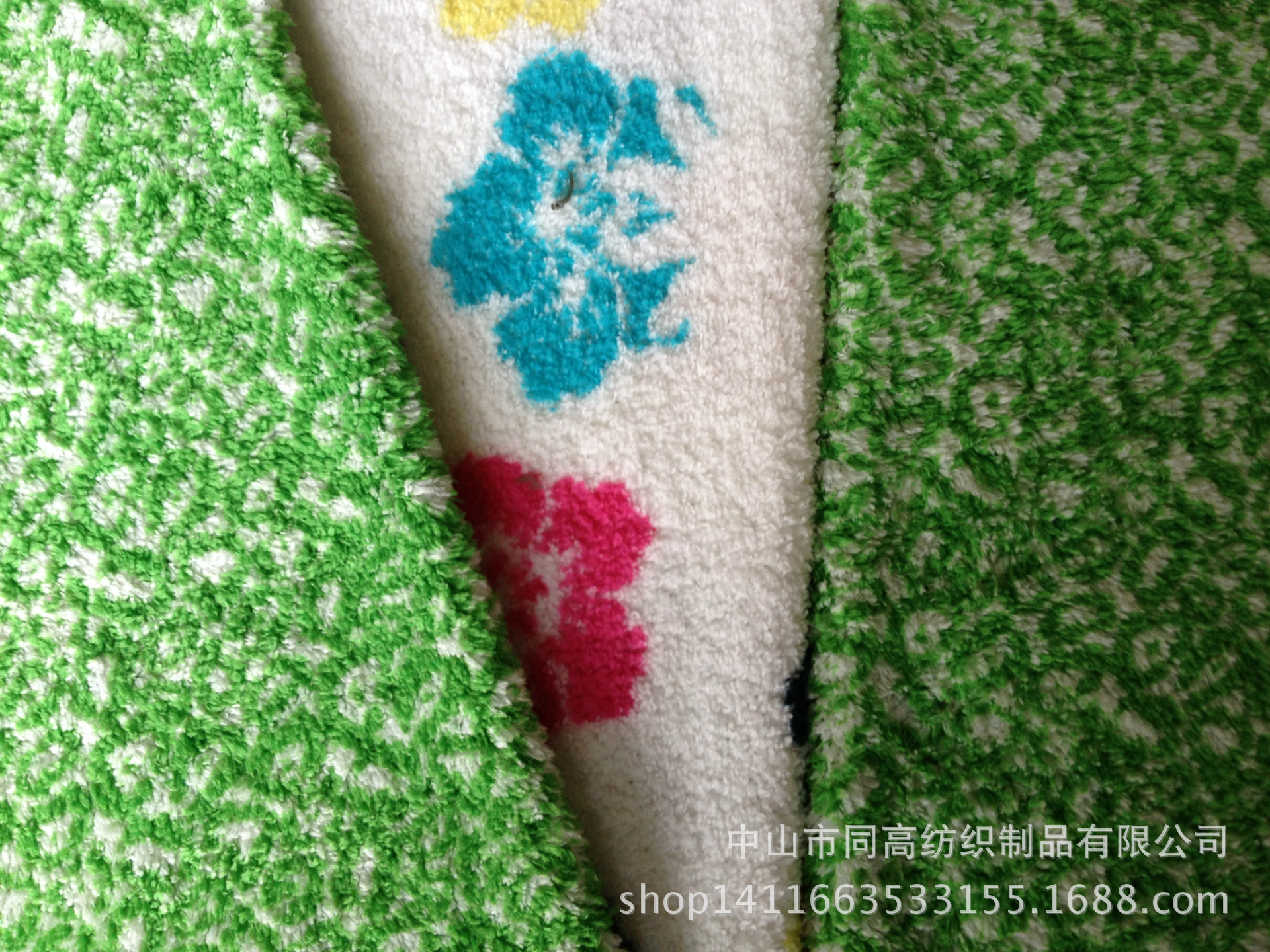中山厂家直销纬编针织婴幼儿连体装毛布面料 288F印花珊瑚绒