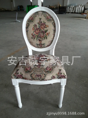 recommend European style solid wood Retro Dining chair Round back chairs Hotel Furniture Café chair Soft roll Dining chair wholesale