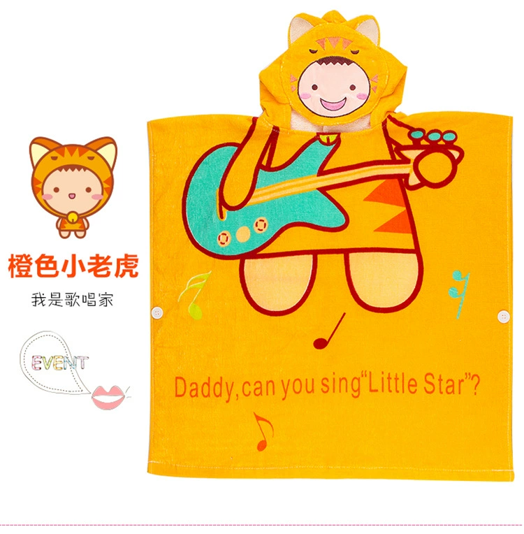 Spring cartoon children's bathrobe for men and women, pijama, Korean style, wholesale