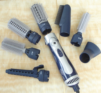批发多功能卷发电动吹风机梳子大功率1000W家用美发造型工具套装7|ru