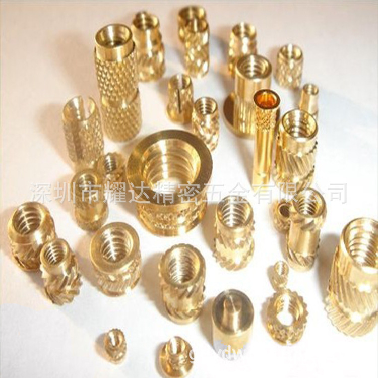 铜螺母注塑滚花螺母精密铜镶件手机铜镶嵌件盲孔英制通孔现货螺丝