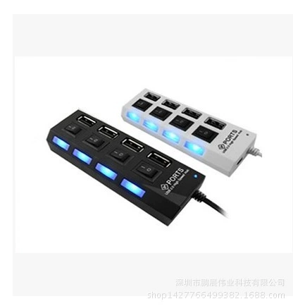 Высокоскоростной USB-разветвитель для компьютера, USB-удлинитель HUB с переключателем, с независимым источником питания