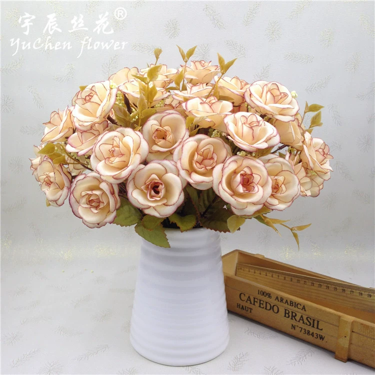 Фабричная оптовая продажа высококлассных autumn simulation fake flower 14 Persian rose 7 fork European rose искусственные шелковые цветы