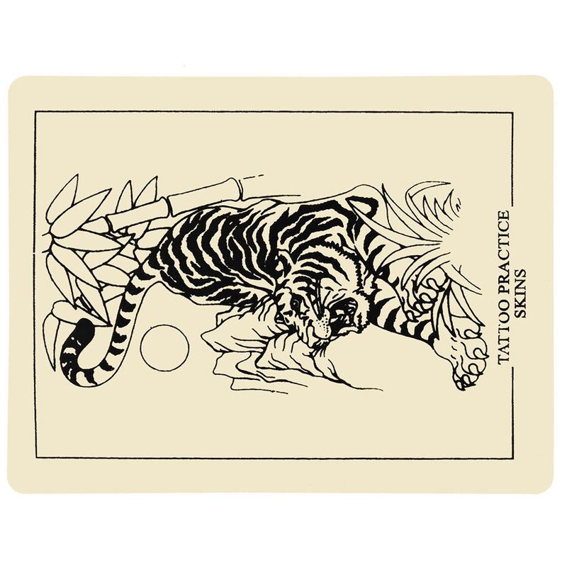 Disposable tiger pattern silicone tattoo practice leather 15*20cm small tattoo fake leather