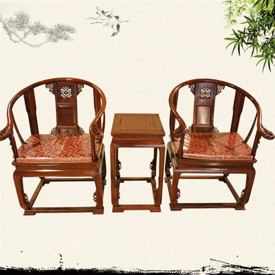 Africa Rosewood Ming classical To fake something antique Chinese style solid wood Taishi Round-backed armchair Armchairs Palace Chair Three-piece Suite Special Offer