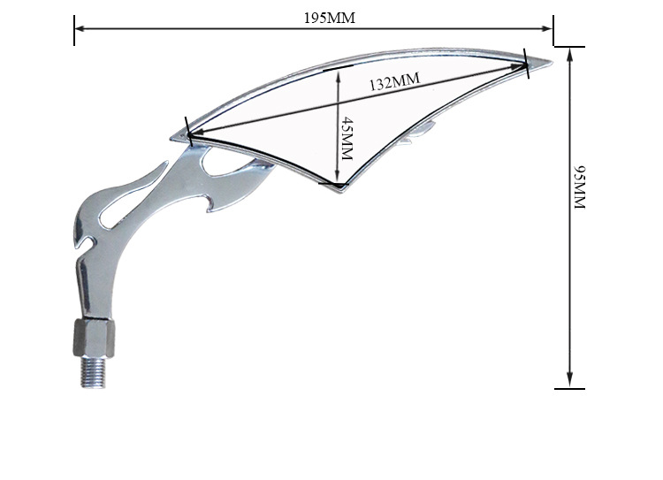 Suministro exclusivo transfronterizo de espejos retrovisores universales modificados en forma de cuchillo, con acabado en negro electrochapado, para motocicletas, vehículos eléctricos y scooters.