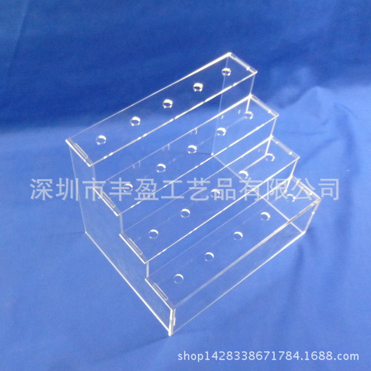 生产供应拆卸亚克力梯形推推乐架 有机玻璃糕点烘焙展示架