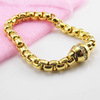 Jewelry stainless steel, golden magnetic bracelet, European style, pink gold