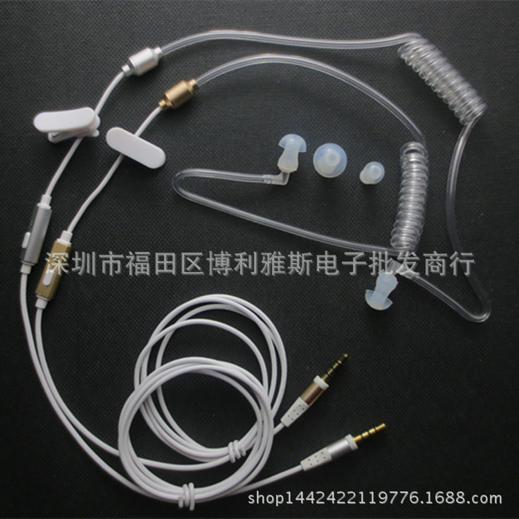 Upgraded Wire-controlled Sports Air Duct Health Mobile Phone Headset Single Ear Hook Agent Attendance Styling Radiation Protection