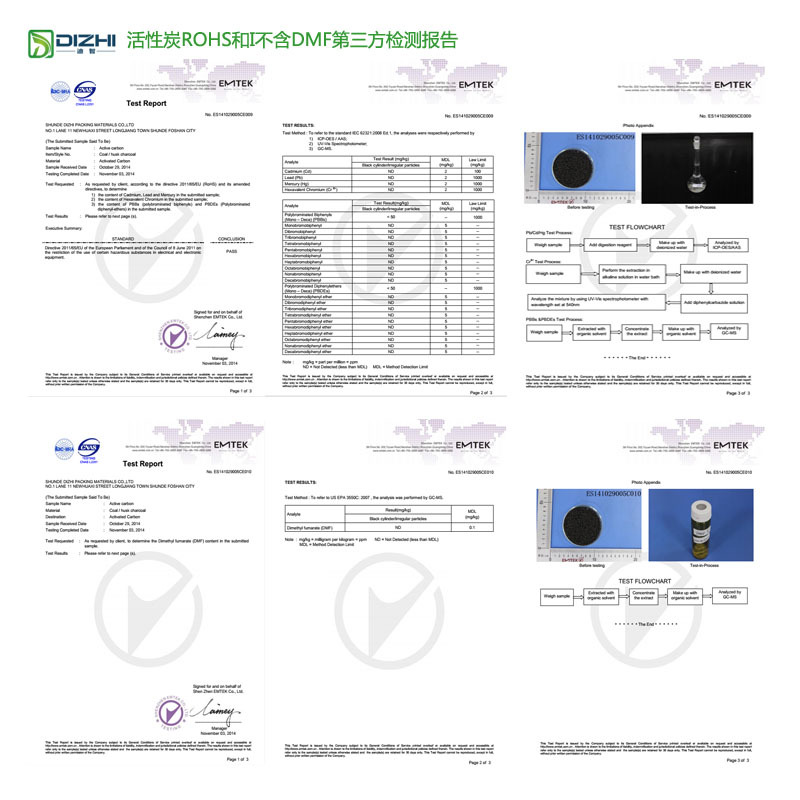 活性炭ROHS和DMF报告